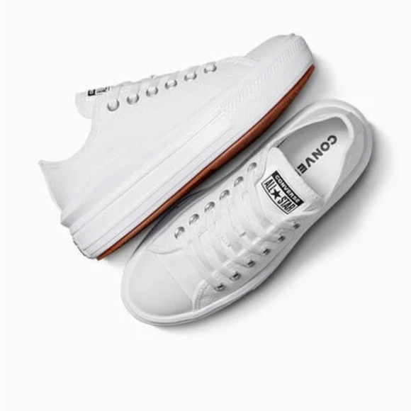 EUC Chuck Taylor All Star Move Canvas Platform women’s size 8 white - Picture 2 of 8